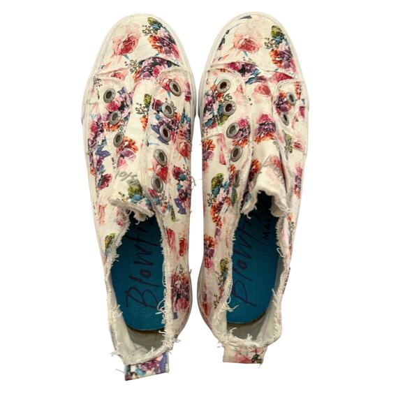 Blowfish Malibu Womens 8.5 Cottage Beach Floral Raw Slip On Canvas Sneaker Shoes - Picture 8 of 14